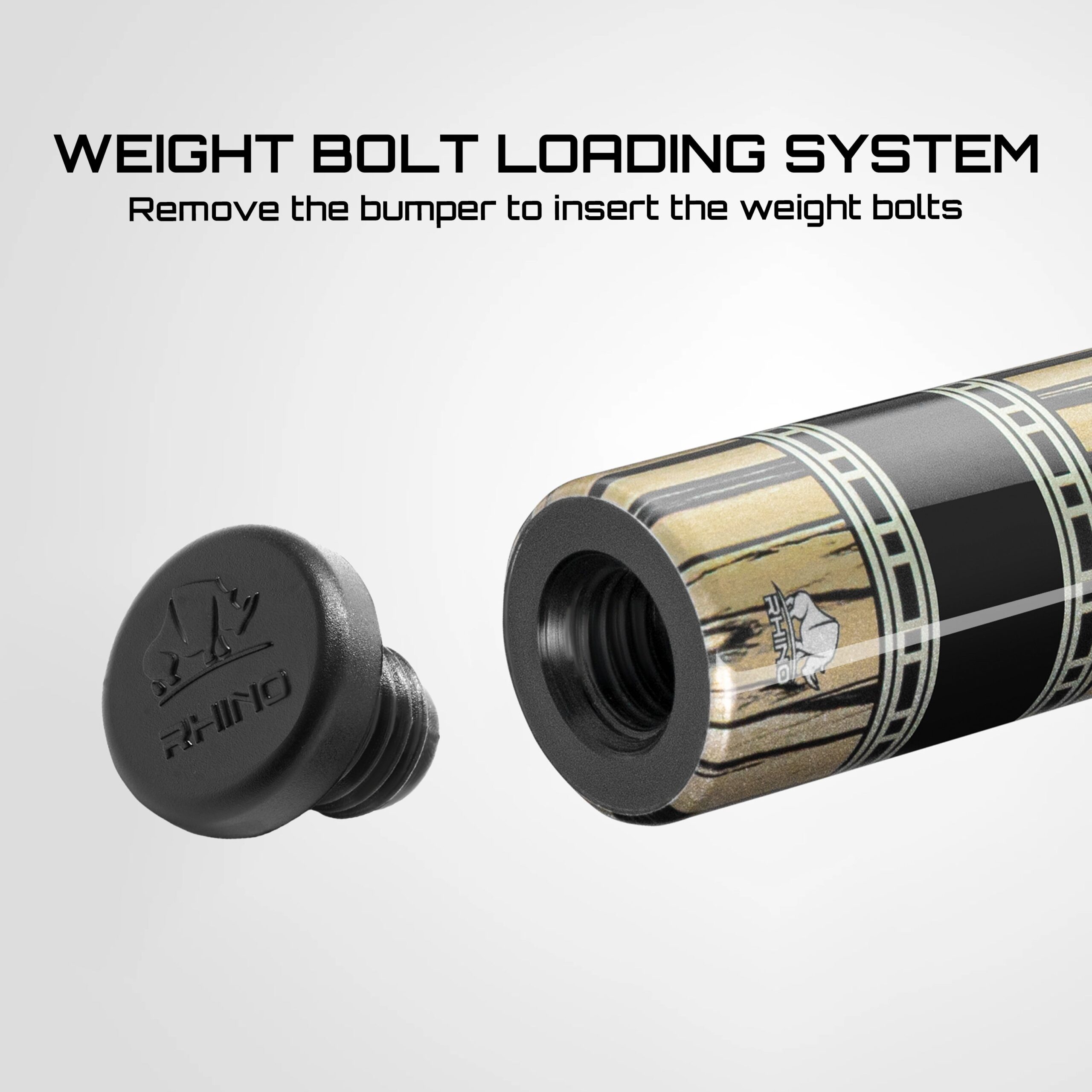 Rhino RETRÔ Pool Cue - Pale Moon Ebony - Lizard Embossed Microfiber Leather Wrap & Point - Arjumany