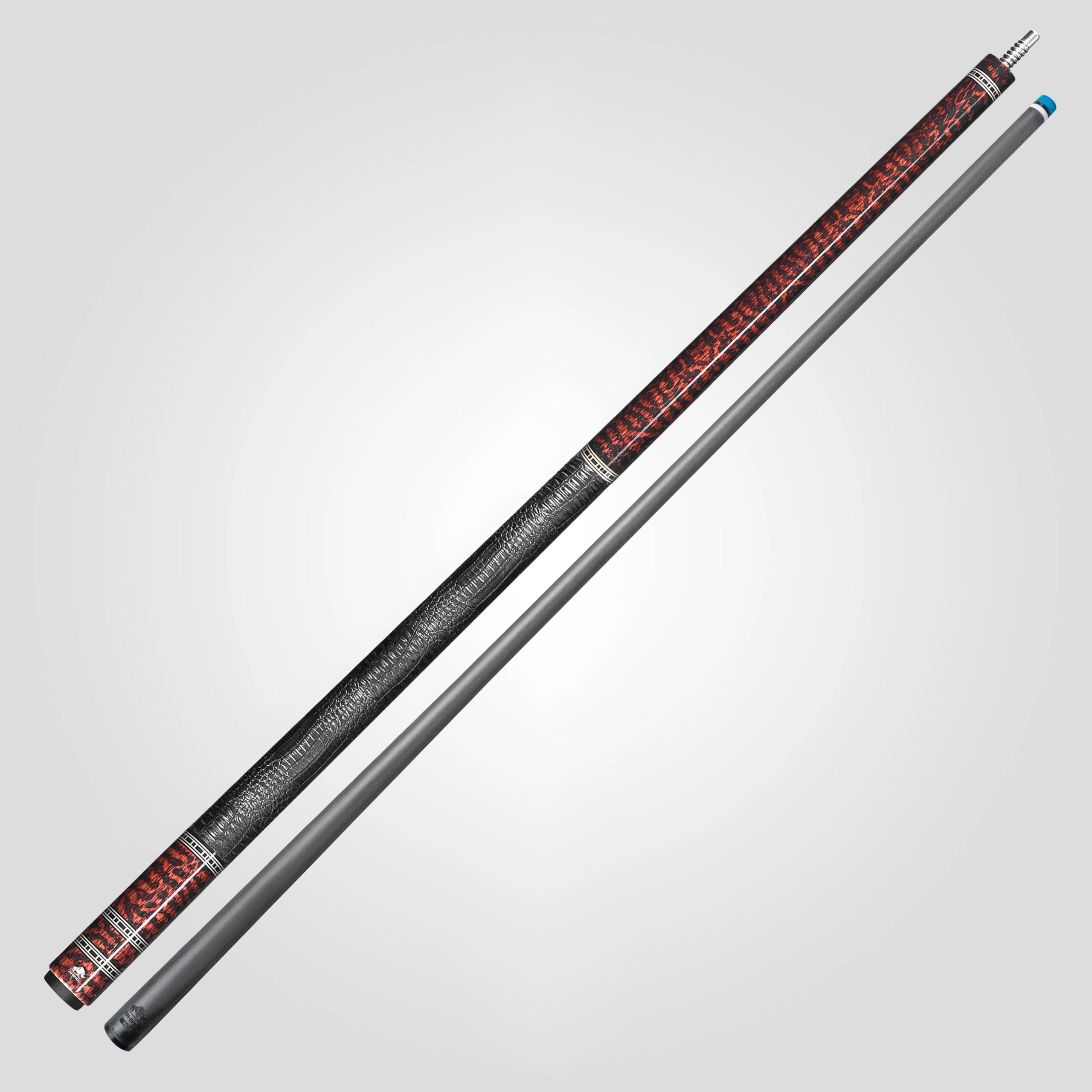 Rhino RETRÔ Pool Cue - Snake - Crocodile Embossed Microfiber Leather Wrap - Arjumany