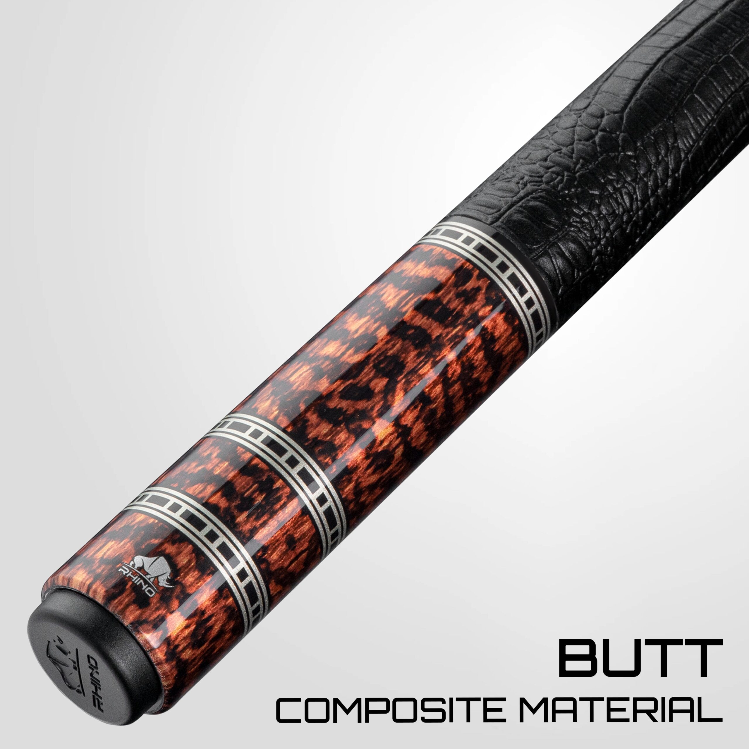 Rhino RETRÔ Pool Cue - Snake - Crocodile Embossed Microfiber Leather Wrap - Arjumany