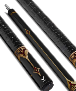 EVO Crown Pool Cue - Royal Black - Black Leather Wrap
