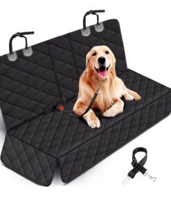 Waterproof dog car seat cover with side flaps for back seat protection