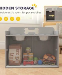 Elevated stainless steel dog bowl with adjustable height stand