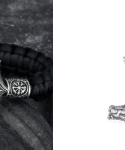 paracord survival bracelet with compass & fire starter