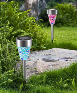 solar garden lights 4-pack outdoor waterproof